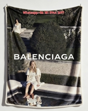 Balenciaga Garden Editorial White Dress Flannel Sofa Throw Blanket BA219